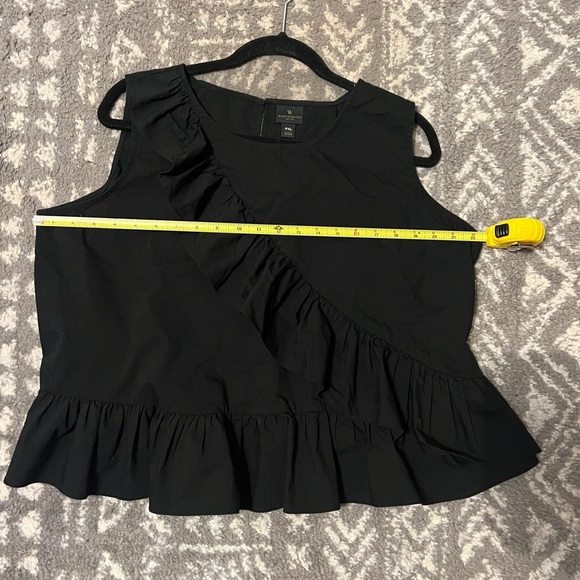 Black Ruffled Sleeveless Top size XLPetite (F125) - Picture 6 of 9